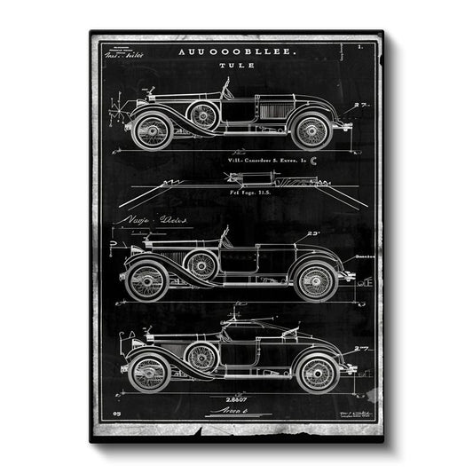 Klasik Otomobil - 1920'ler Araba Tasarım Patenti Kanvas Tablo