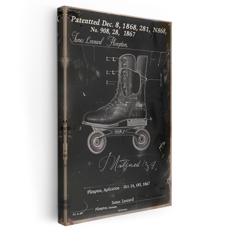 Tekerlekli Paten - 1868 Patentli Klasik Tasarım Kanvas Tablo