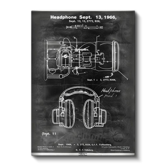 Kulaklık Detayları - 1966 Tarihli Ses Mühendisliği Patenti Kanvas Tablo