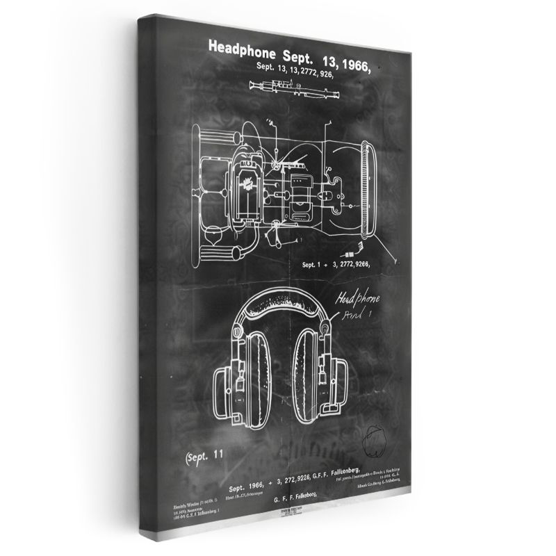 Kulaklık Detayları - 1966 Tarihli Ses Mühendisliği Patenti Kanvas Tablo