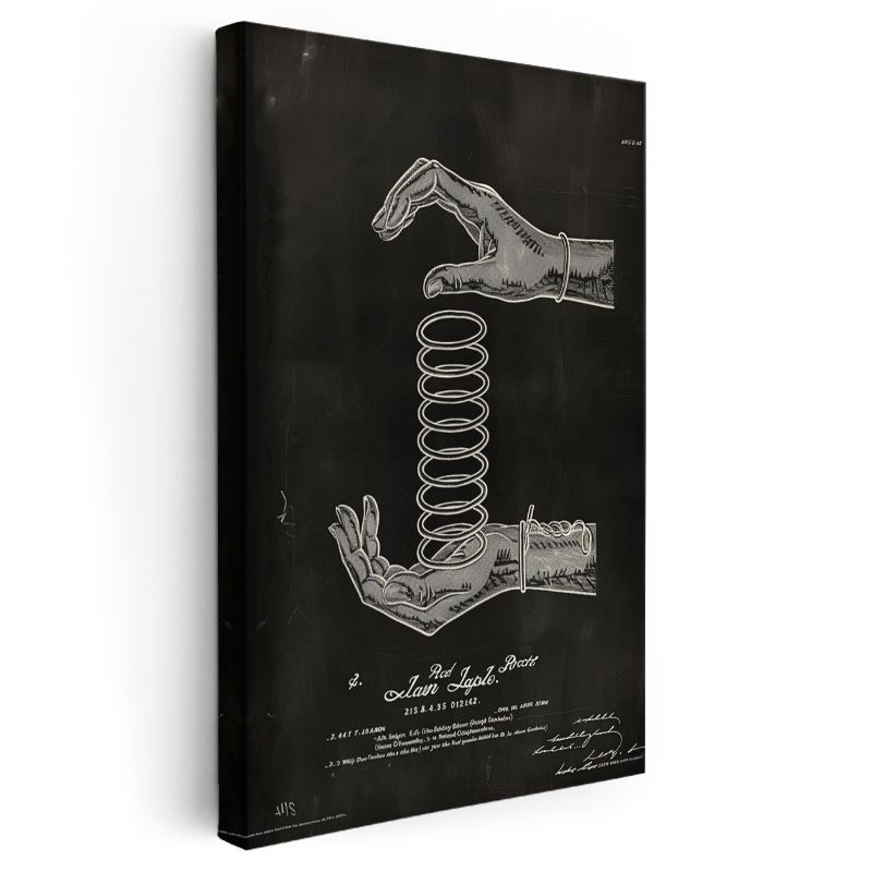 Yaylı Oyuncak - Klasik El Becerisi Patenti Kanvas Tablo