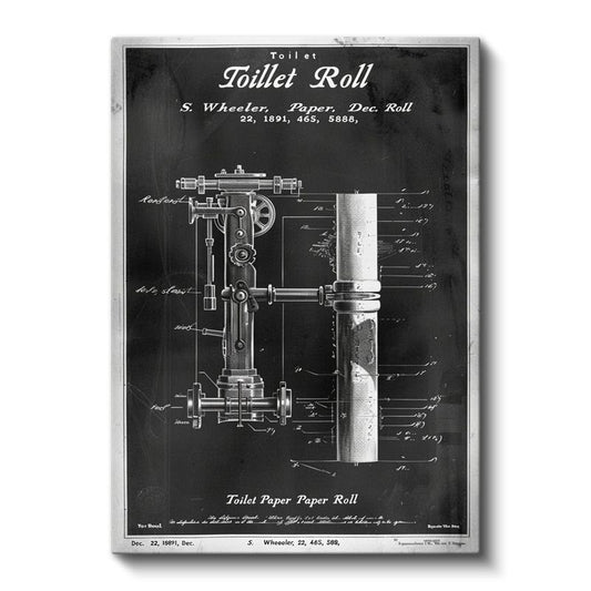 Tuvalet Kağıdı Rulosu - 1891 Tarihli İlginç Patent Kanvas Tablo