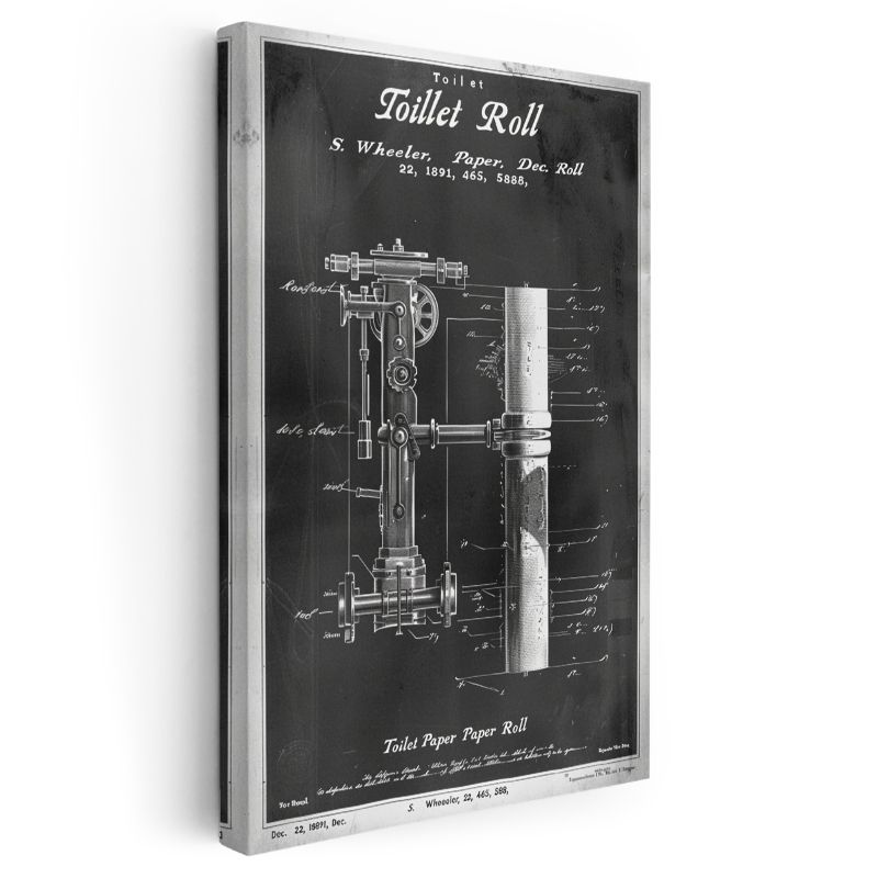 Tuvalet Kağıdı Rulosu - 1891 Tarihli İlginç Patent Kanvas Tablo