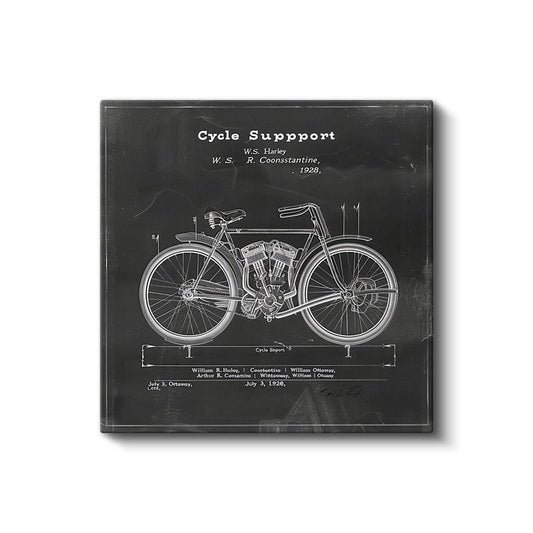 Retro Motosiklet Çizimi - 1928 Mühendislik Tasarımı Kanvas Tablo