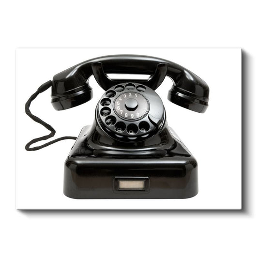 Klasik Telefon - Siyah Kadran Tasarımlı Kanvas Tablo
