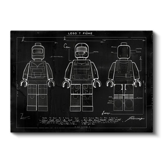 Figür Çizimi - Teknik Detaylı Tasarım Kanvas Tablo