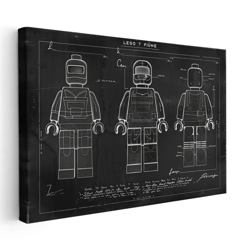 Figür Çizimi - Teknik Detaylı Tasarım Kanvas Tablo