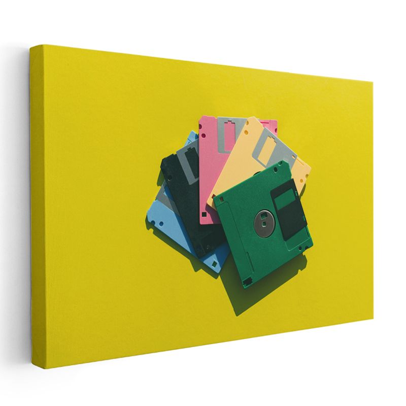 Renkli Disketler - 90'lar Bilgisayar Teknolojisi Kanvas Tablo