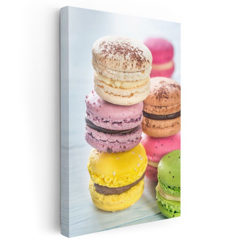 Renkli Makaronlar - Tatlı Lezzet Kuleleri Kanvas Tablo