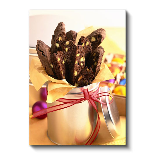 Çikolatalı Biscotti - Kavanozda Sunulan Ev Yapımı Kurabiyeler Kanvas Tablo