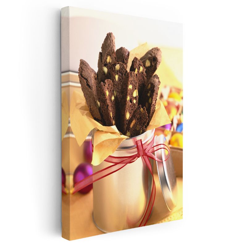 Çikolatalı Biscotti - Kavanozda Sunulan Ev Yapımı Kurabiyeler Kanvas Tablo