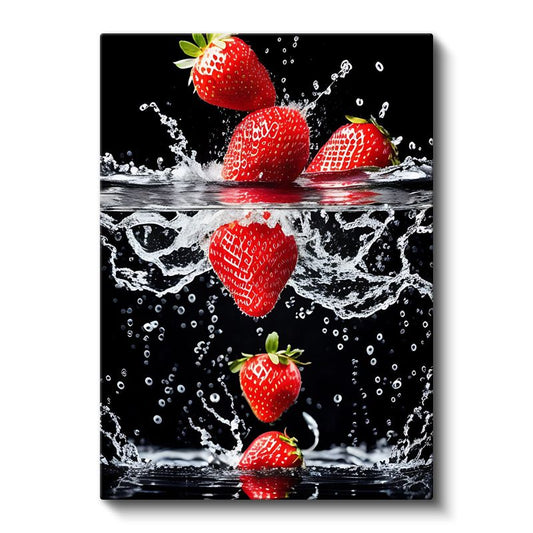 Su Dansı - Çilekli Ferahlık Kanvas Tablo