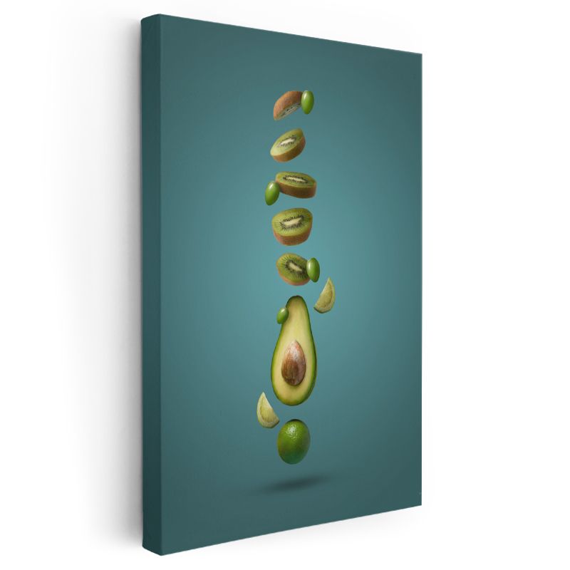 Yeşil Detoks - Taze Kivi ve Avokado Karışımı Kanvas Tablo
