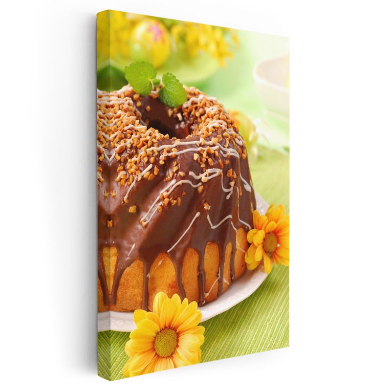 Çikolatalı Kek - Fındık Parçacıklı Özel Tarif Kanvas Tablo
