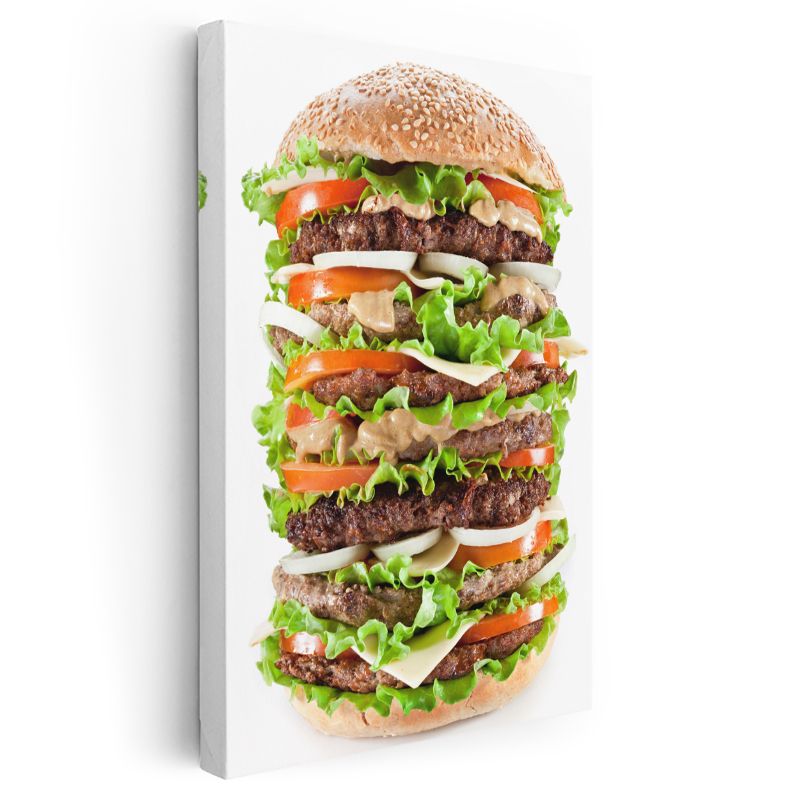 Dev Hamburger - Çoklu Katlarıyla Göz Alıcı Lezzet Kanvas Tablo