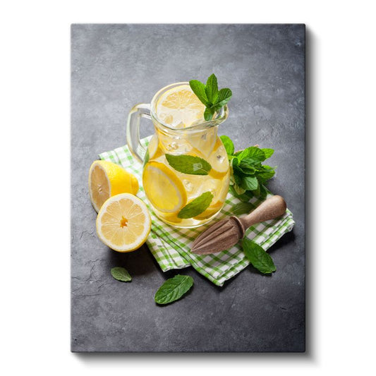 Ev Yapımı Limonata - Nane Yapraklı Ferahlatıcı İçecek Kanvas Tablo
