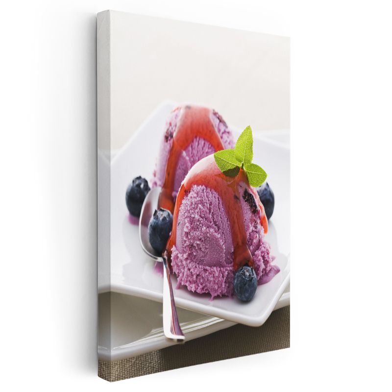 Yaban Mersinli Dondurma - Tatlı Mola Kanvas Tablo