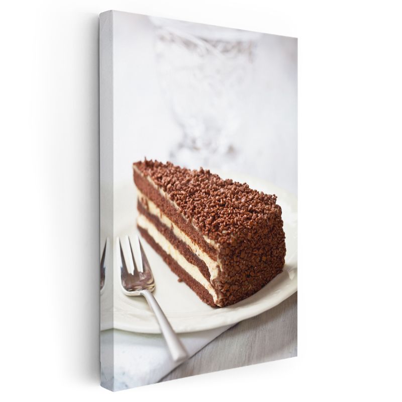 Çikolata Tutkusu - Katlı Pasta Dilimi Kanvas Tablo