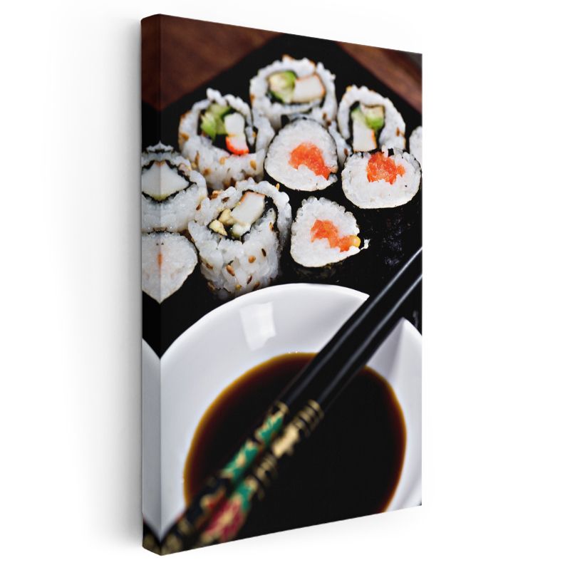 Soya Sosu - Geleneksel Suşi Tabağı Kanvas Tablo