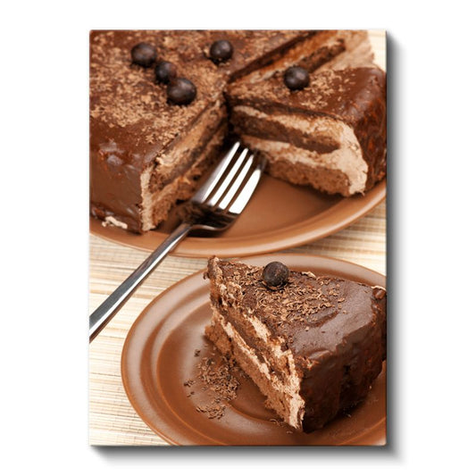 Çikolatalı Pasta - Kakaolu Kremalı Tatlı Ziyafeti Kanvas Tablo