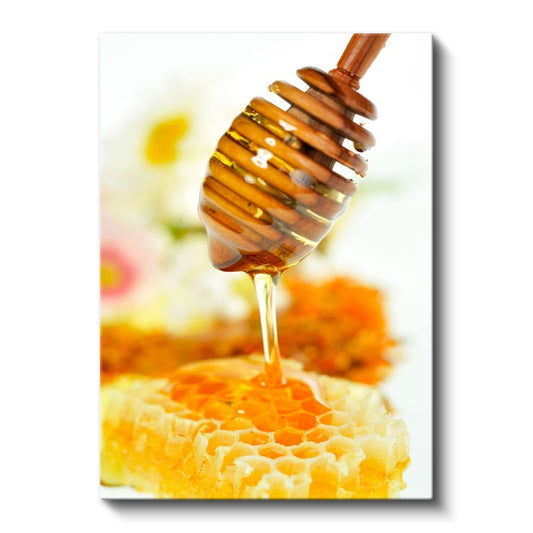 Altın Bal - Petek Üzerine Damlayan Tatlı Nektar Kanvas Tablo