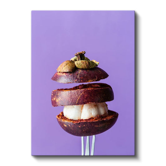 Mangolu Kompozisyon - Çatalla Sunulan Tropikal Tat Kanvas Tablo