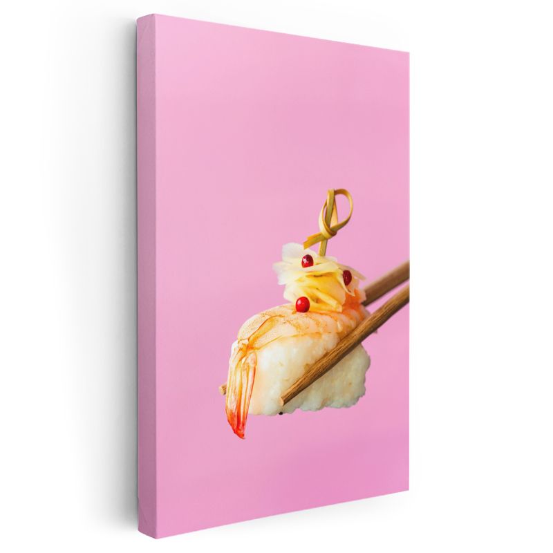Karides Suşi - Çubuklarla Tutulan Japon Lezzeti Kanvas Tablo