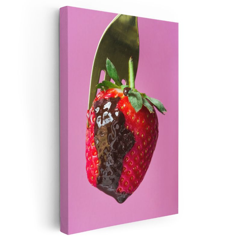 Çikolatalı Çilek - Tatlı Lezzet Buluşması Kanvas Tablo