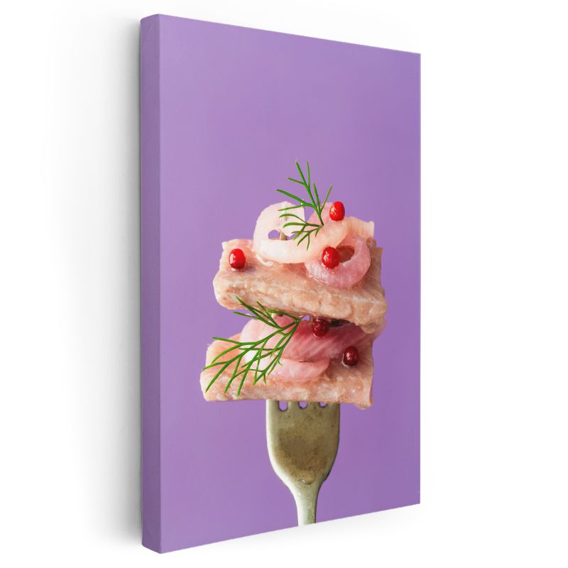 Gurme Balık Tabağı - Dereotlu Deniz Lezzeti Kanvas Tablo