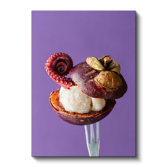 Ahtapot Şöleni - Mantar ve Deniz Ürünleri Kompozisyonu Kanvas Tablo