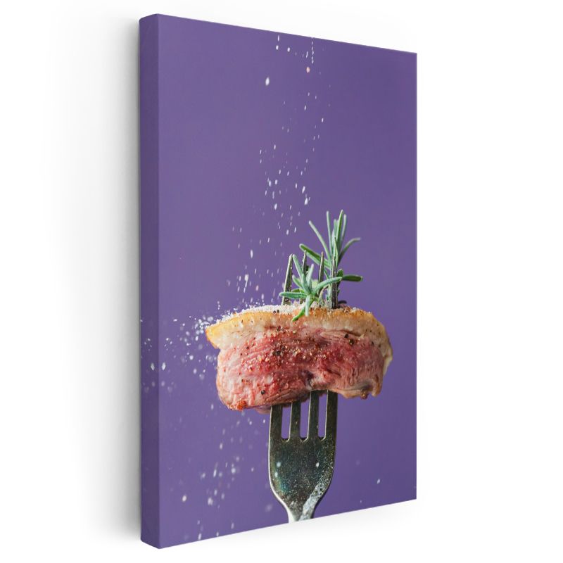 Biftekli Lezzet - Biberiyeli Et Sunumu Kanvas Tablo