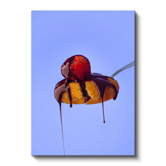 Çikolatalı Meyve - Damlayan Soslu Tatlı Atıştırmalık Kanvas Tablo