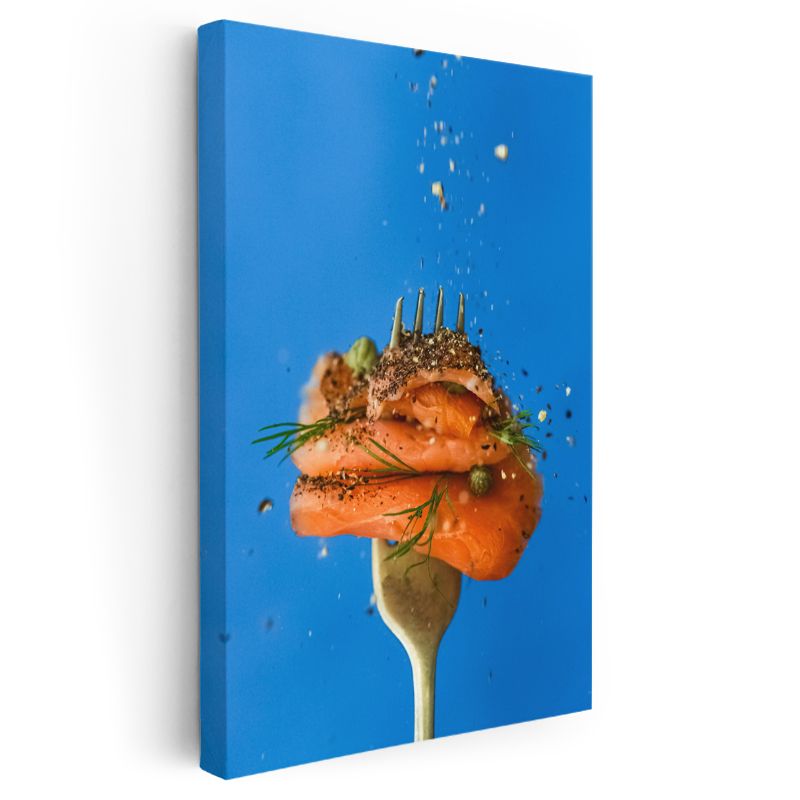 Somon Lezzeti - Baharatlı Deniz Ürünü Kanvas Tablo