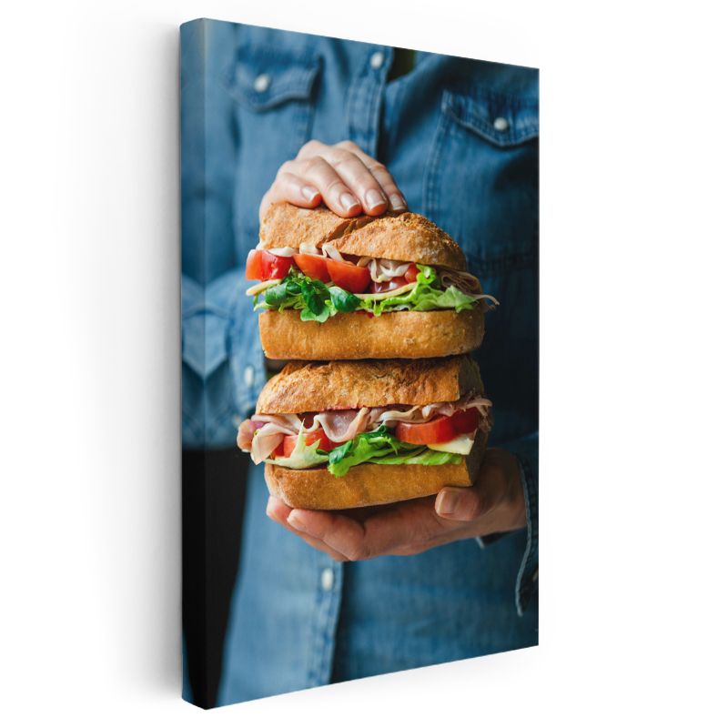 Lezzetli Sandviç - Taze Malzemeli Atıştırmalık Kanvas Tablo
