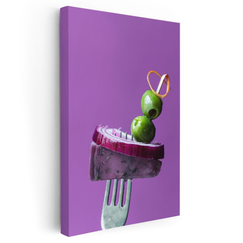 Zeytin ve Soğan - Akdeniz Mezesi Kanvas Tablo