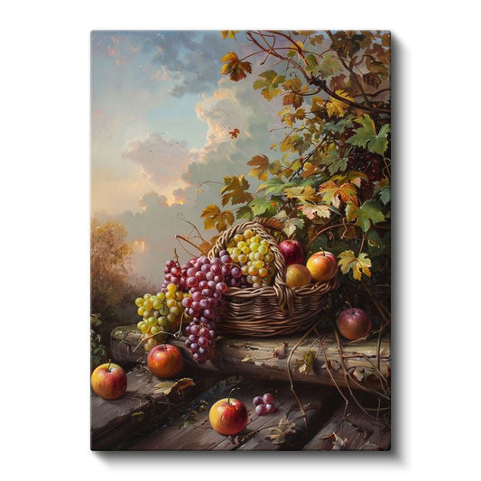 Sonbahar Hasadı - Doğal Meyve Kompozisyonu Kanvas Tablo