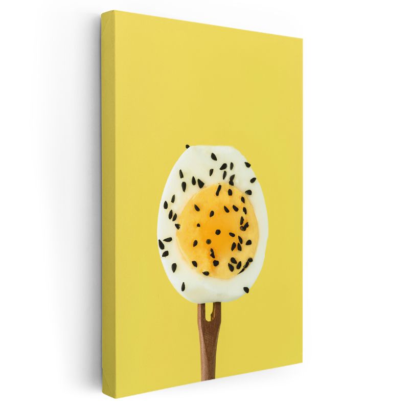 Çekirdekli Yumurta - Minimal Kahvaltı Sanatı Kanvas Tablo