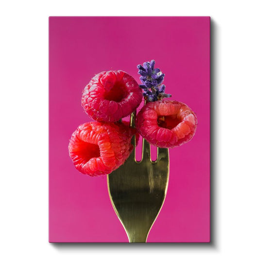 Frambuaz Çatalı - Meyve Zarafeti Kanvas Tablo