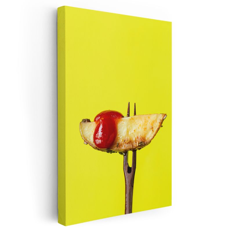 Patates Dilimi - Çatalla Sunulan Gurme Lezzet Kanvas Tablo