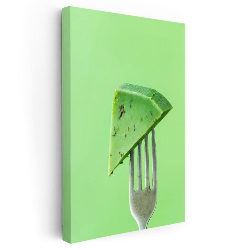 Karpuz Dilimi - Çatalla Sunulmuş Ferahlatıcı Meyve Kanvas Tablo