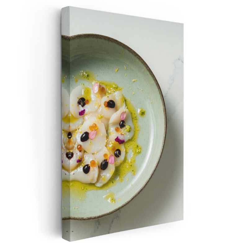 Deniz Mahsulleri Carpaccio - Zeytinyağlı Gurme Sunum Kanvas Tablo