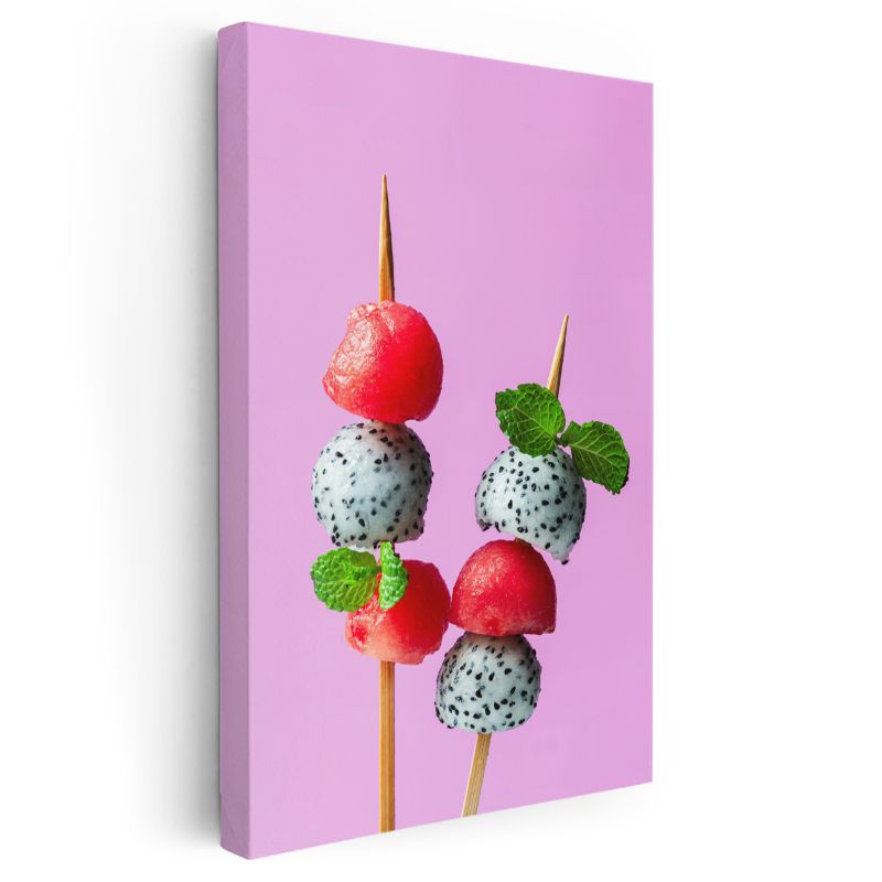 Tropik Meyve Şişleri - Ejder Meyvesi ve Karpuz Kanvas Tablo