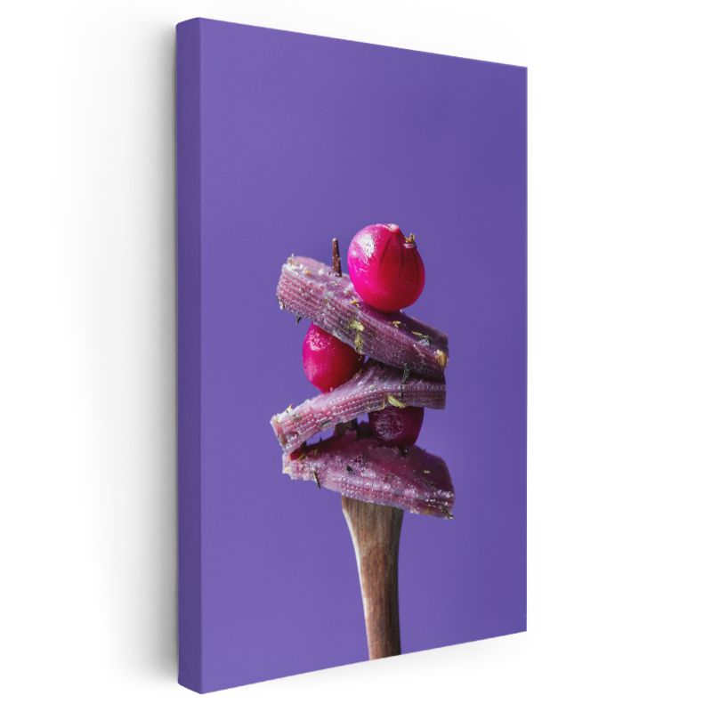 Pancar ve Kızılcık - Mor Lezzetler Harmonisi Kanvas Tablo