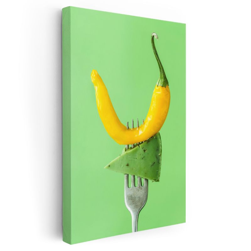 Acı Biber - Çatalla Yakalanan Lezzet Kanvas Tablo