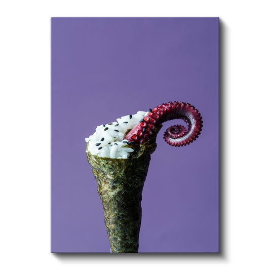 Ahtapot Tentakeli - Deniz Mahsullü Sushi Sanatı Kanvas Tablo