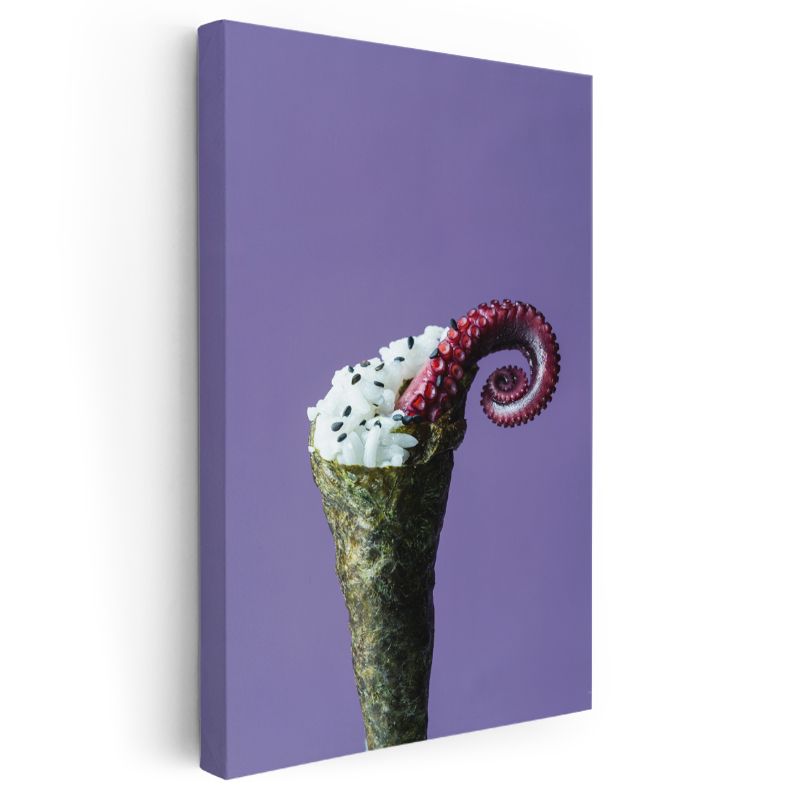 Ahtapot Tentakeli - Deniz Mahsullü Sushi Sanatı Kanvas Tablo