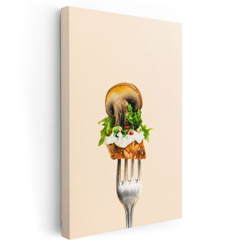 Gurme Mantar - Lezzetli Aperatif Sunumu Kanvas Tablo