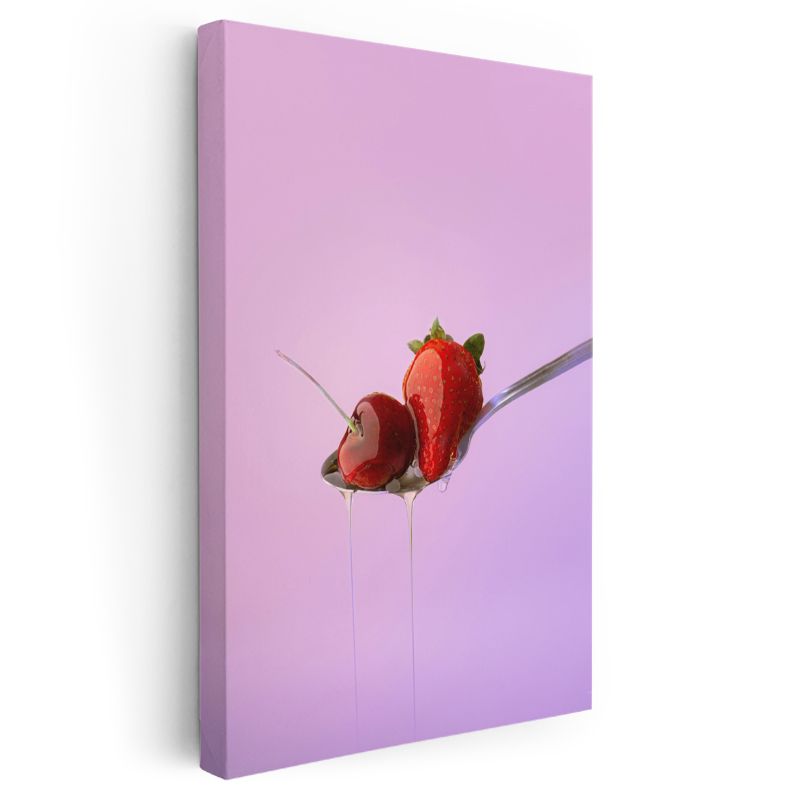 Ballı Çilekler - Tatlı Kaşık Serisi Kanvas Tablo