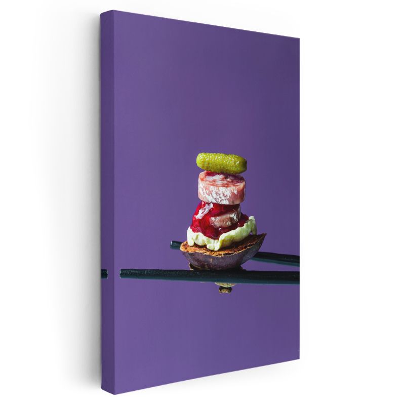 Mini Gurme Kulesi - Çubukla Sunulan Lezzetler Kanvas Tablo