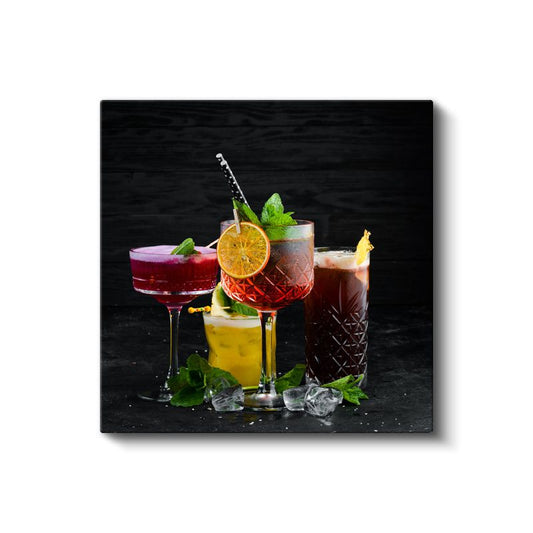 Kokteyl Sanatı - Renkli İçecekler Koleksiyonu Kanvas Tablo